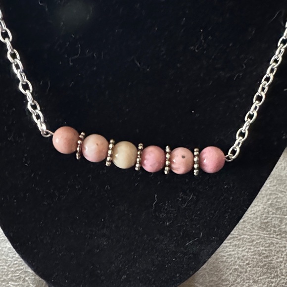 Authentic Rhodonite Bar Necklace - Picture 3 of 3